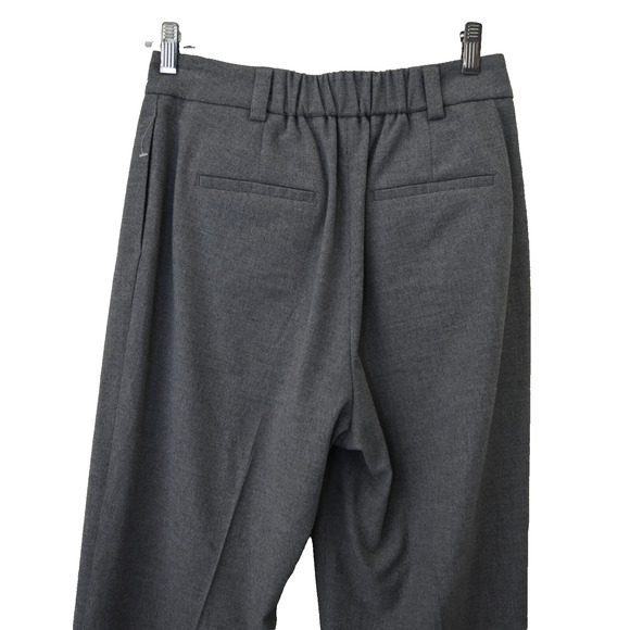 Peserico Trouser Pants Size 6 Gray Straight Leg Cuffed Flat Front Wool High Rise - Picture 4 of 8